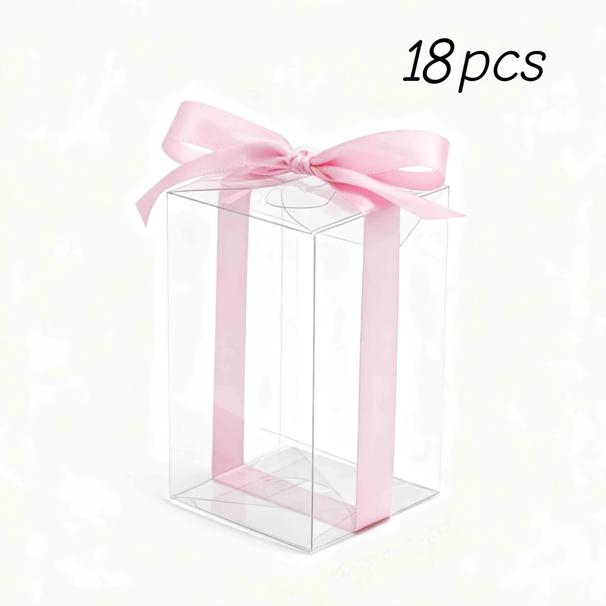 Transparent Gift Box with Champagne Pink Bow